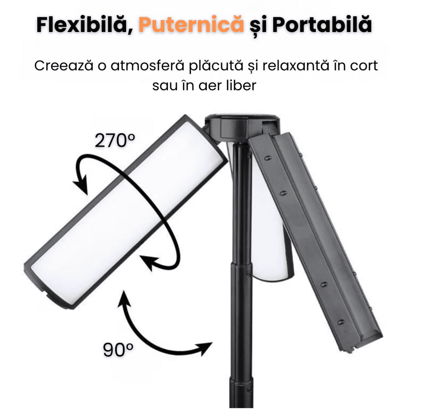 Lanterna Multifunctionala 4 In 1 Cu Lumina Calda Si Alb Intens (Laser-Like), 3 Moduri Iluminare, Power Bank 4500mAh, Incarcare Rapida Type-C, Impermeabila, Lampa Pliabila Portabila, HHERESSY, Gri - miniatura 4