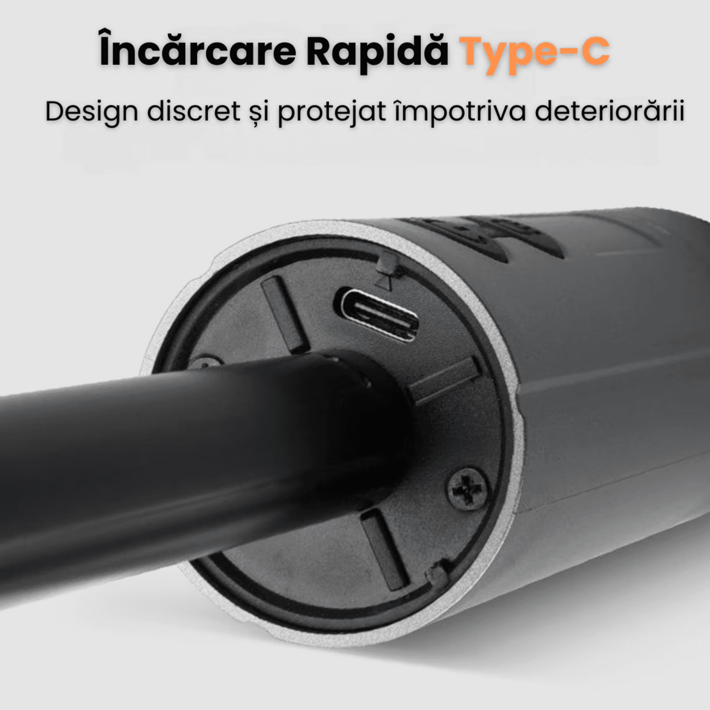 Lanterna Multifunctionala 4 In 1 Cu Lumina Calda Si Alb Intens (Laser-Like), 3 Moduri Iluminare, Power Bank 4500mAh, Incarcare Rapida Type-C, Impermeabila, Lampa Pliabila Portabila, HHERESSY, Gri - miniatura 5